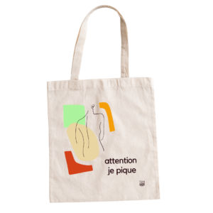Tote bag Attention je pique tapis acupression recyclé